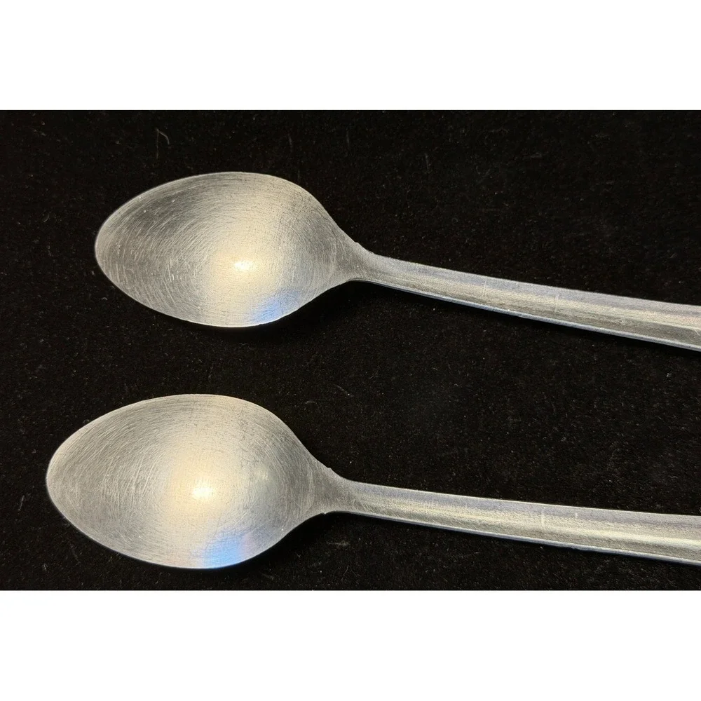 Delco 40 Stainless Steel Iced Tea Spoons Set of 2 Taiwan Flatware Silverware